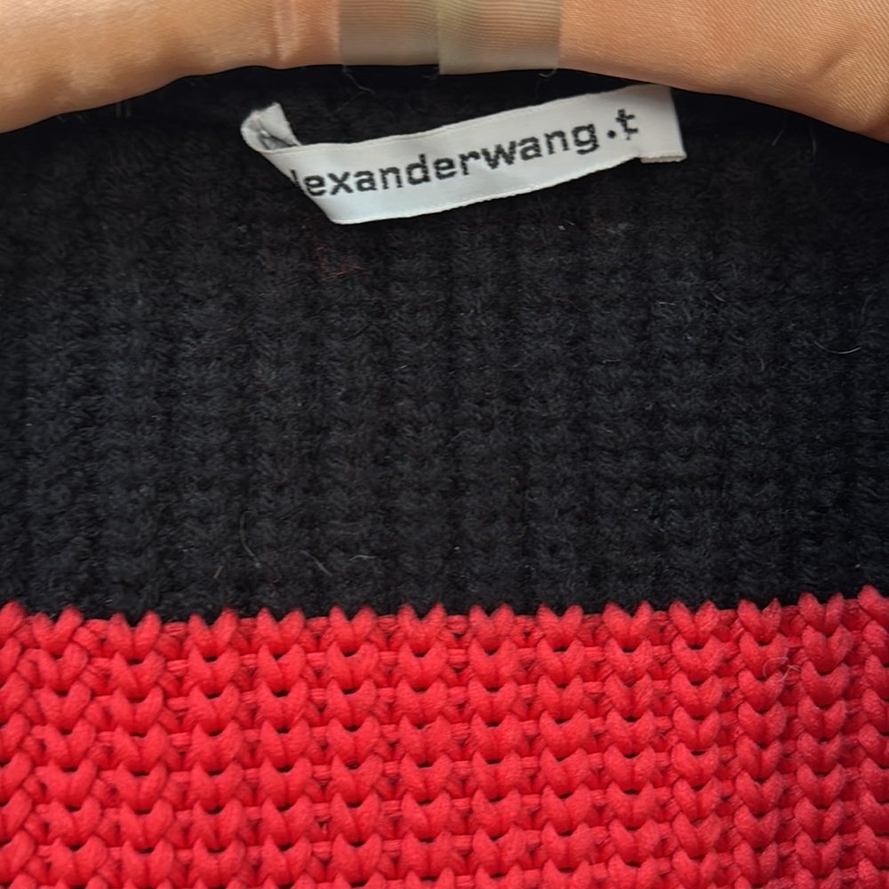 Alexander Wang Black and Red Striped Cardigan Sweater - Picture 2 of 5